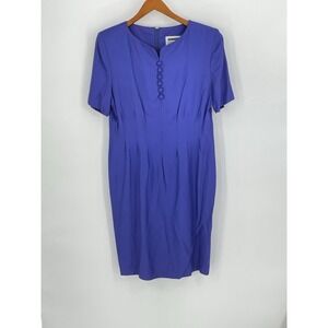 Vintage 80s Lois Snyder Dani Max Womens Dress‎ 10P Fitted Waist Purple